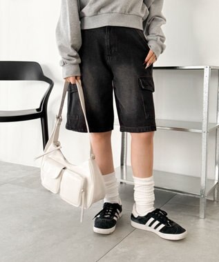 WEGO 立体ポケットハトメベルトバッグ ホワイト