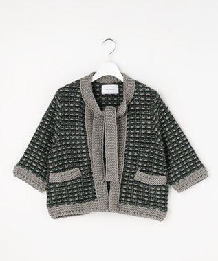 自由区 【カトリエムブーケ】Lame tweed ボウタイディテールジャケット