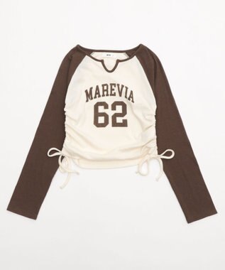 WEGO キーネックサイドドロストラグランロンT ブラウン