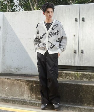 WEGO ベロアモールグラフィティカーディガン ホワイト