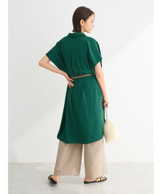 Green Parks ＳＥＴ２点　合皮ベルト＋ミディシャツワンピース Green
