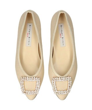 Bridget Birkin ＜2E＞【Bridget Birkin Walk】ビジューモチーフポインテッドパンプス ベージュ雑材