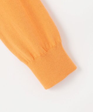 J.PRESS LADIES S 【洗える】BASIC HT COTTON クルーネック カーディガン オレンジ系