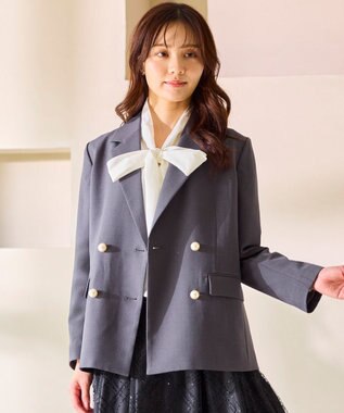Feroux 【先行予約】パール釦テーラード ジャケット グレー系
