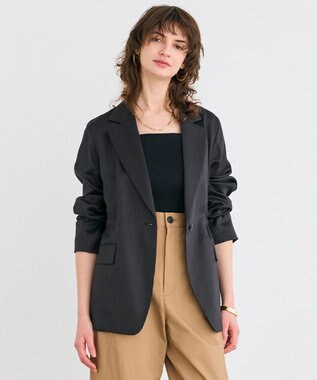 BEIGE， 【洗える】BERGAMOT / ウォッシャブルリネンバックドロストジャケット