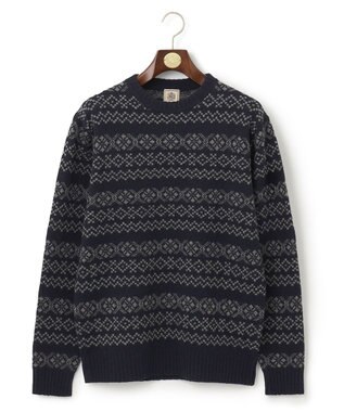 J.PRESS MEN 【WEB限定】フェアアイルクルーネックニット ネイビー系