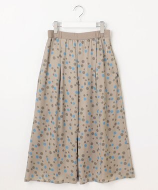 自由区 L マルチポルカドットプリント スカート モカベース