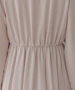 Tiaclasse L 襟フリルリボンワンピース ベージュ