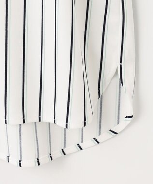 ANY SIS 【接触冷感・吸水速乾・UVケア】エアリードレープスムース フレア袖 ブラウス オフストライプ