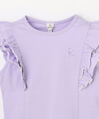組曲 KIDS 【110-140㎝】 フルールフリルTシャツ ラベンダー