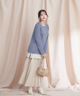 Tiaclasse 【新色追加】スエードポンチプリーツスカート アイボリー