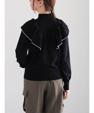 Te chichi ラッフルフリルニット ブラック