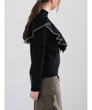 Te chichi ラッフルフリルニット ブラック