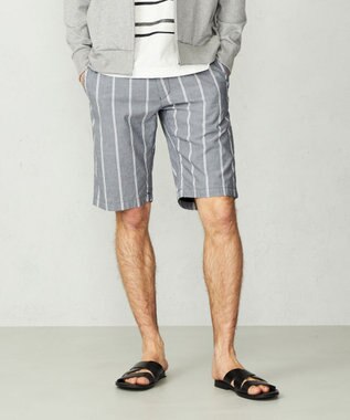 JOSEPH ABBOUD MOUNTAIN 【SPACE／UNISEX】JOE COTTONワイドストライプ ハーフパンツ ネイビー系2