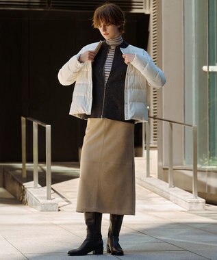 J.PRESS LADIES L CAT ジップアップ ブルゾン ニット グレー系