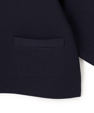 UNFILO L BEAUTY FORM KNIT パールボタン カーディガン ネイビー