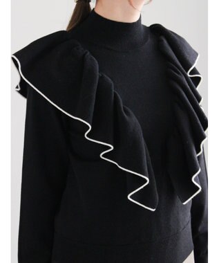 Te chichi ラッフルフリルニット ブラック