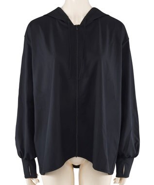 San-ai Resort（三愛水着楽園） 【UPF50+UVカット率最高指数】水陸両用指穴付き　ゆるっと着れるふんわりシルエットパーカーM・L【Big Apple's（ビッグアップルズ）】 クロ