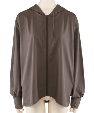 San-ai Resort（三愛水着楽園） 【UPF50+UVカット率最高指数】水陸両用指穴付き　ゆるっと着れるふんわりシルエットパーカーM・L【Big Apple's（ビッグアップルズ）】 ブラウン