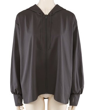 San-ai Resort（三愛水着楽園） 【UPF50+UVカット率最高指数】水陸両用指穴付き　ゆるっと着れるふんわりシルエットパーカーM・L【Big Apple's（ビッグアップルズ）】 チャコール