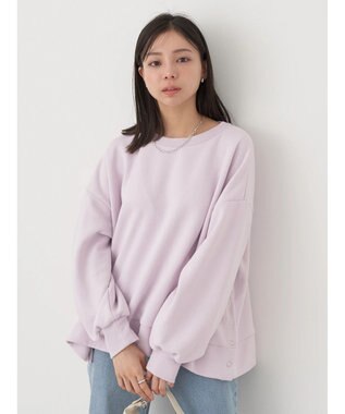 earth music&ecology サイドボタンダンボールプルオーバー Light Pink