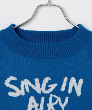 WEGO ジャガードショートニットプルオーバー ブルー