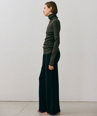 BEIGE， 【BEIGE,ecru/WEB限定・洗える】RIB TOPS /  コットンシルクハイネックトップス Khaki