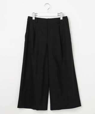 J.PRESS LADIES 【人気素材】セルロースリネンストレッチ クロップド パンツ ブラック系