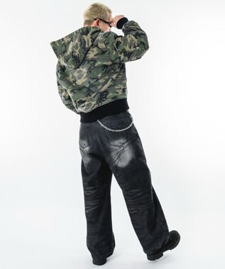 WEGO 【ユニセックス着用ITEM】リップストップフードブルゾン 柄1