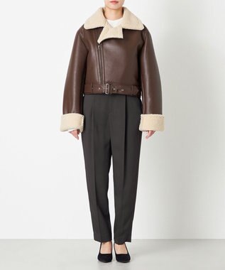 NAVE 【Nave】ヴィーガンムートン ライダースジャケット ブラウン系