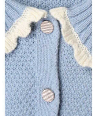 earth music&ecology フリルカラーカーディガン Blue