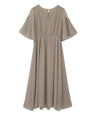 YECCA VECCA レース切替シフォンドレス Beige