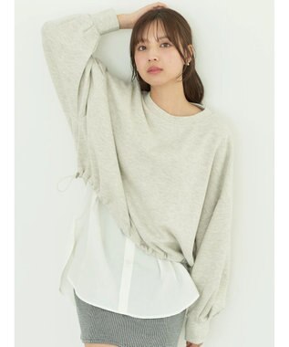 earth music&ecology 裏毛ドロストプルオーバー