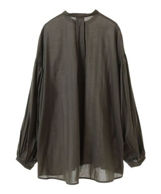 CRAFT STANDARD BOUTIQUE インド綿混パフスリーブシャツ Khaki