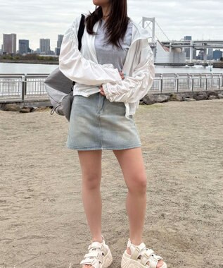 WEGO 【日焼け対策/セットアップ対応】ラッシュガードシャーリングパーカー ホワイト