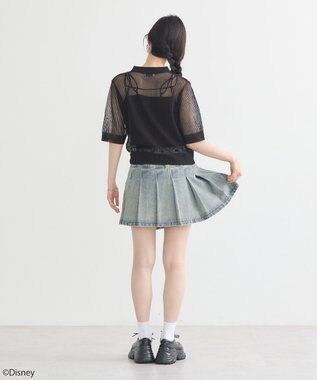 earth music&ecology スティッチ／刺繍ハートボタンニットポロシャツ Black