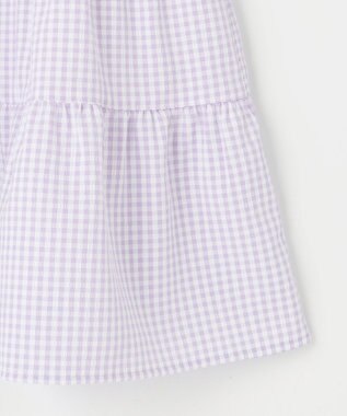 ANY KIDS サッカー ギンガム ワンピース ラベンダー系