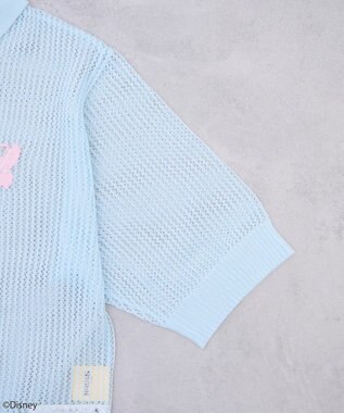 earth music&ecology スティッチ／刺繍ハートボタンニットポロシャツ Sax