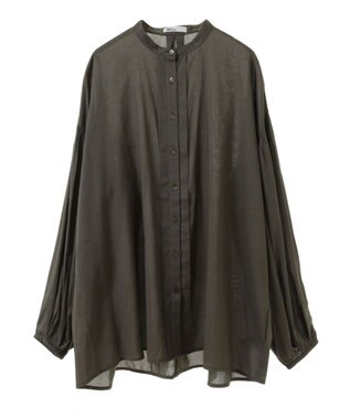 CRAFT STANDARD BOUTIQUE インド綿混パフスリーブシャツ Khaki