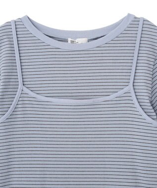 CRAFT STANDARD BOUTIQUE 2点セット/ボーダーキャミ+Tシャツ Light Blue