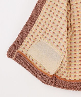 自由区 【カトリエムブーケ】Lame tweed ボウタイディテールジャケット オレンジ系