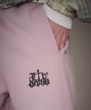 WEGO 【ユニセックス着用ITEM/ウエストゴム】ロゴスウェットパンツ ピンク