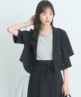 earth music&ecology ショートテーラードジャケット Black