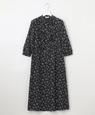 J.PRESS LADIES L 【WEB限定カラーあり・洗える】ラインフラワープリント ワンピース ネイビー系