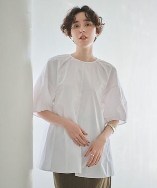 #Newans 【イージーケア】ラグランスリーブステッチブラウス ホワイト系