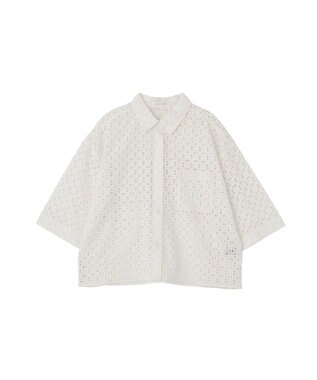 AMERICAN HOLIC 刺繍ショート半袖シャツ Off White