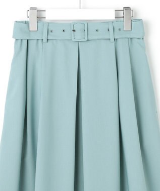 自由区 【洗える】ストレッチライトツイル スカート ライトブルー