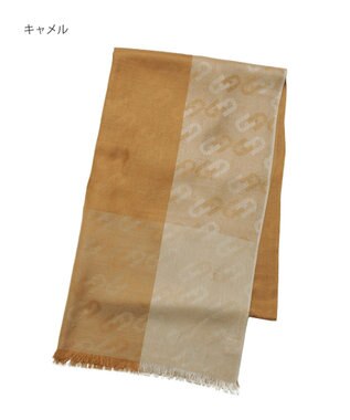 MOONBAT FURLA シルクカシミヤジャカードストール／幅55cm キャメル