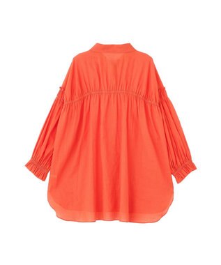 YECCA VECCA 綿麻シアーボリュームギャザーシャツ Off White