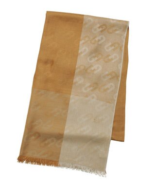 MOONBAT FURLA シルクカシミヤジャカードストール／幅55cm キャメル